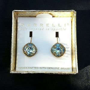 Sorrelli Blue Crystal and Brass Earrings